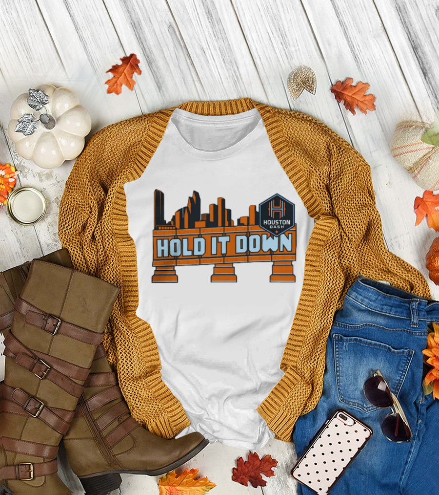 Houston Dash Hold It Down Skyline Soccer T-Shirt