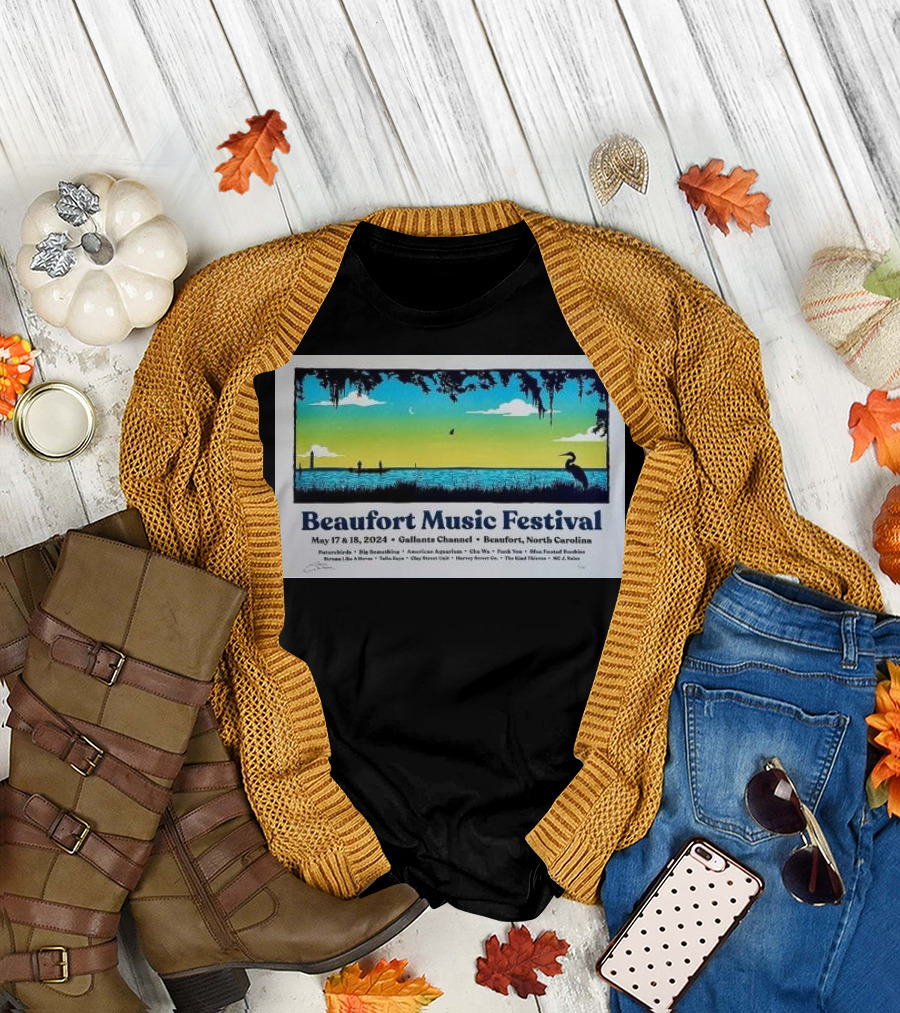 Beaufort Music Festival May 17-18 2024 Gallants Channel Beaufort North Carolina T-Shirt