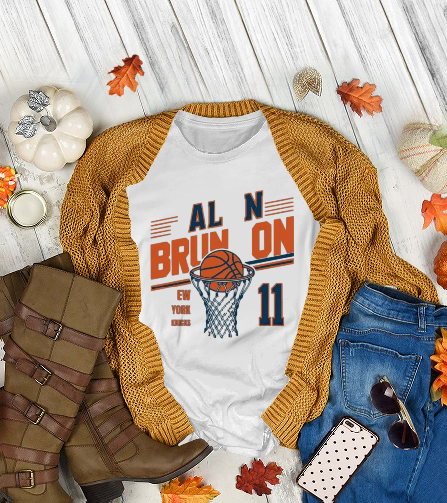 Jalen Brunson New York Knicks Basketball Net Number 11 T-Shirt