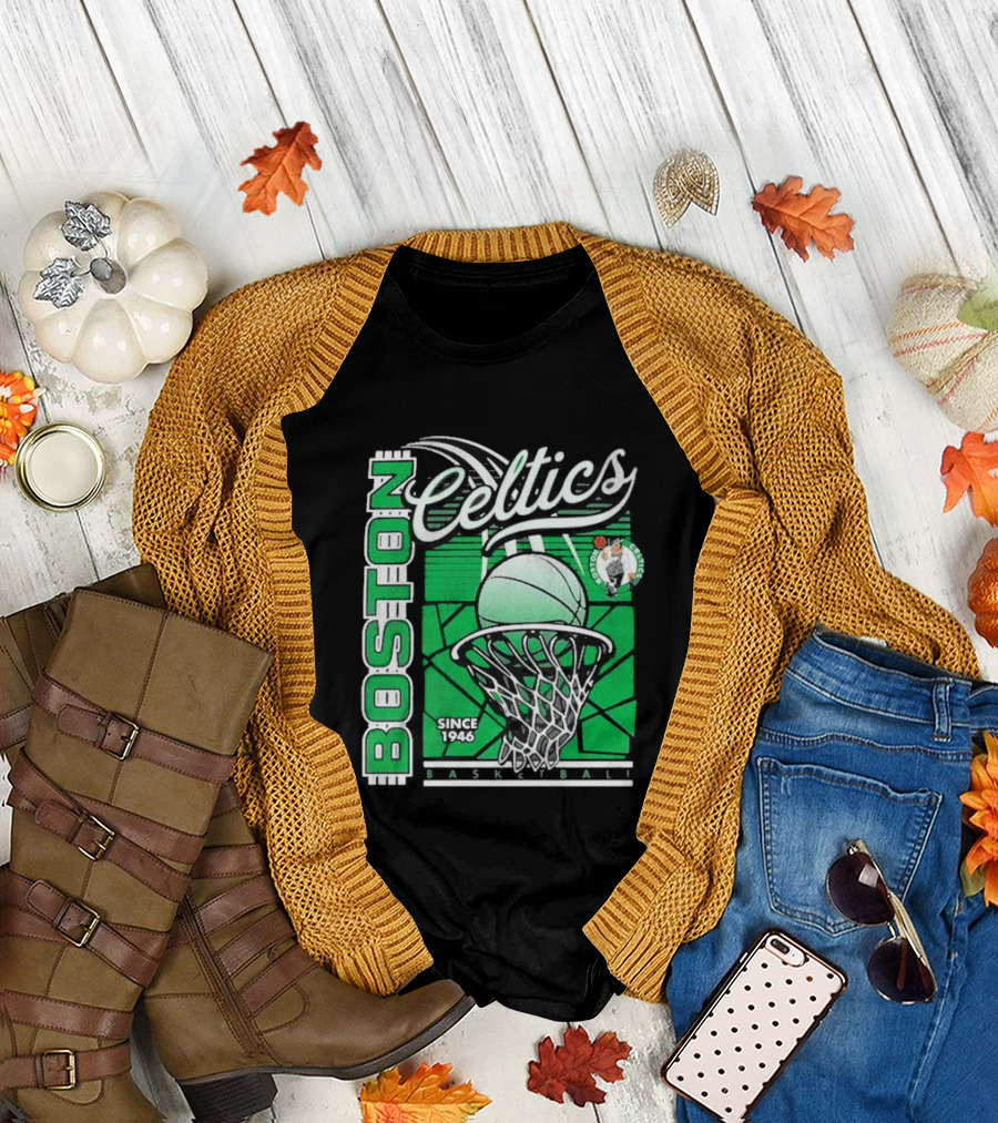 Boston Celtics Basketball Since 1946 Tri-Blend Sportiqe Comfy T-Shirt