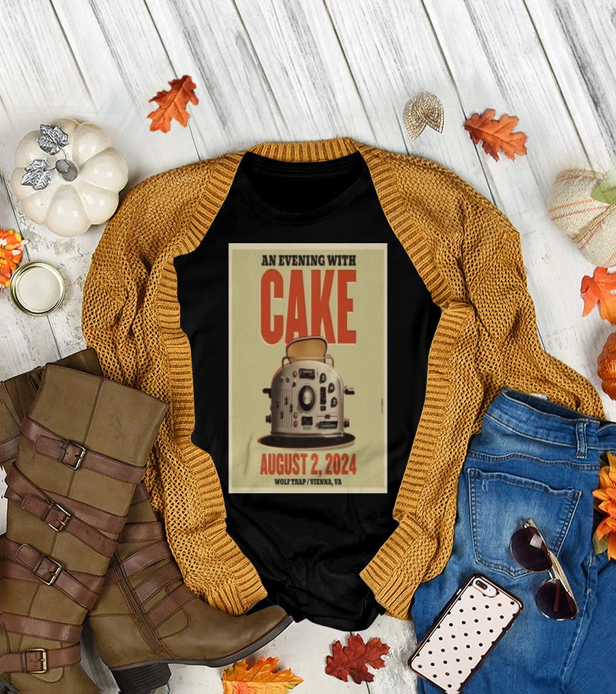 An Evening With Cake August 2 2024 Wolf Trap Vienna VA Toaster T-Shirt