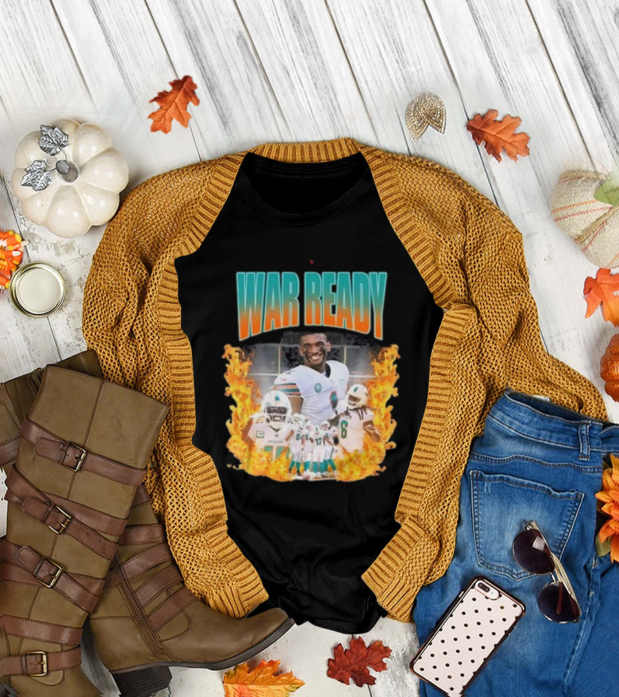 War Ready Jaylen Waddle Dolfan Players Flames T-Shirt