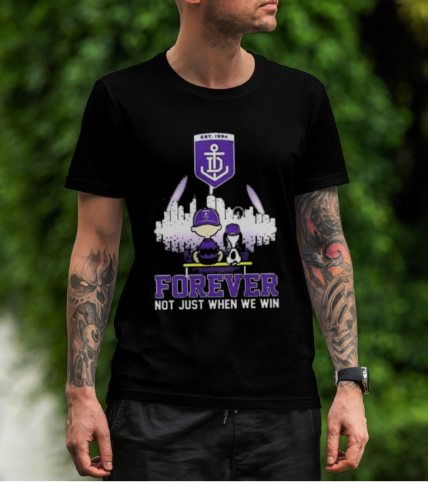Peanuts Snoopy And Charlie Brown Fremantle Dockers Forever Not Just When We Win T-Shirt