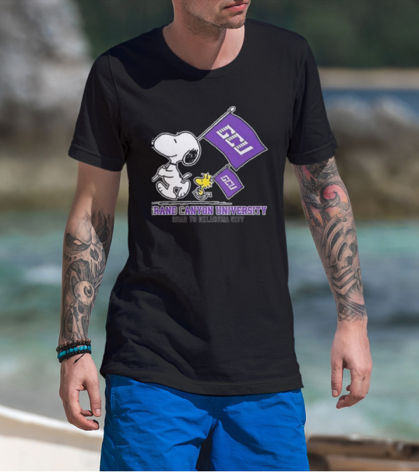 Snoopy GCU Road To Oklahoma City Grand Canyon University Peanuts Woodstock T-Shirt