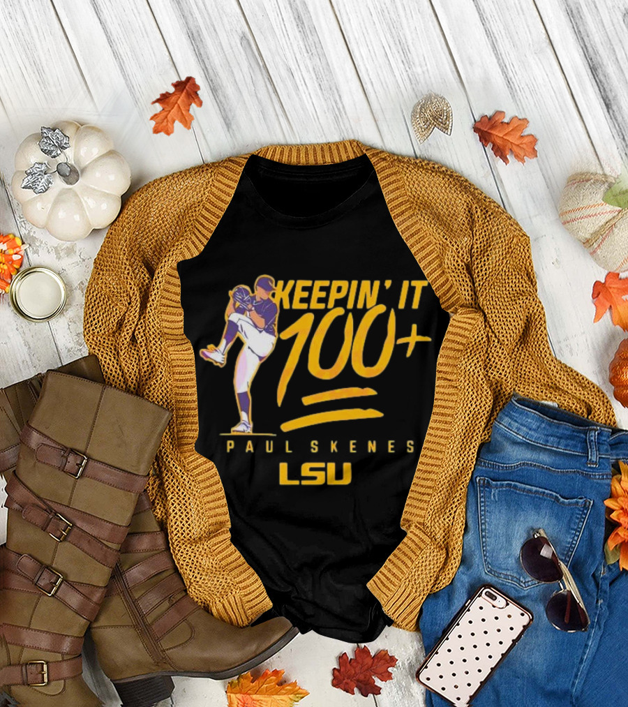 LSU Tigers Keepin' It 100+ Paul Skenes Baseball T-Shirt