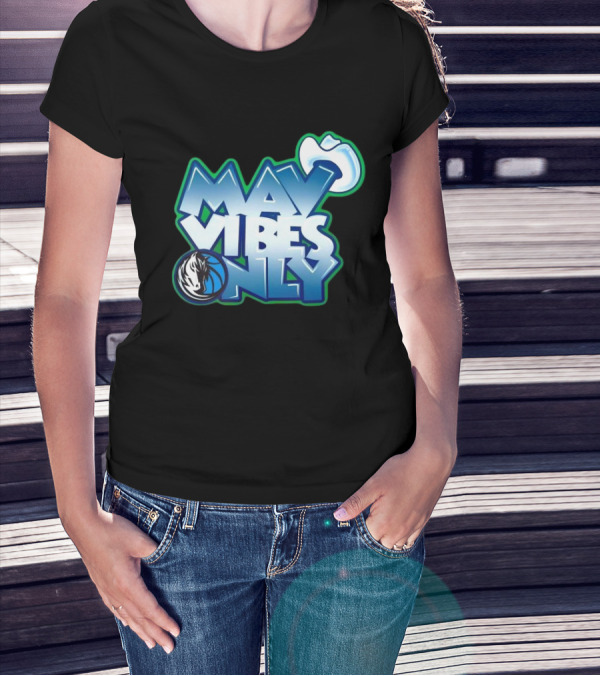 Mav Vibes Only Dallas Mavericks Basketball Logo Cowboy Hat T-Shirt