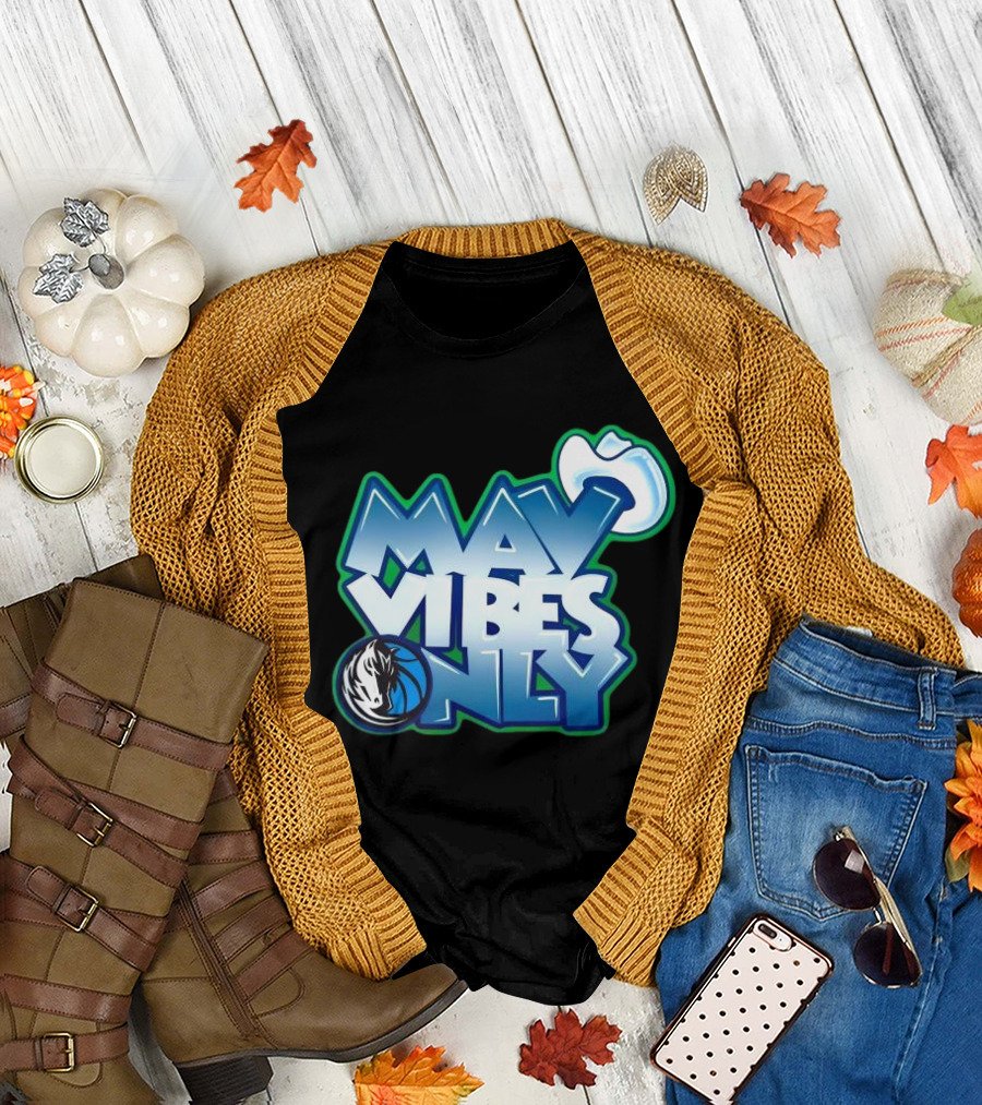 Mav Vibes Only Dallas Mavericks Basketball Logo Cowboy Hat T-Shirt