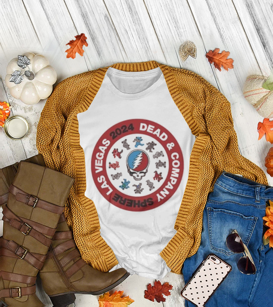Dead and Company Sphere Las Vegas 2024 Dancing Bears Skull T-Shirt