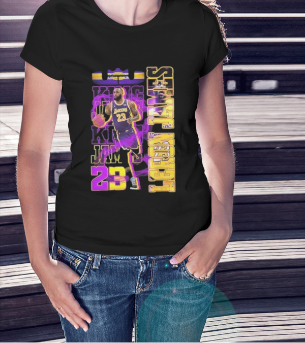 King LeBron James No. 23 Los Angeles Lakers True King Fan T-Shirt