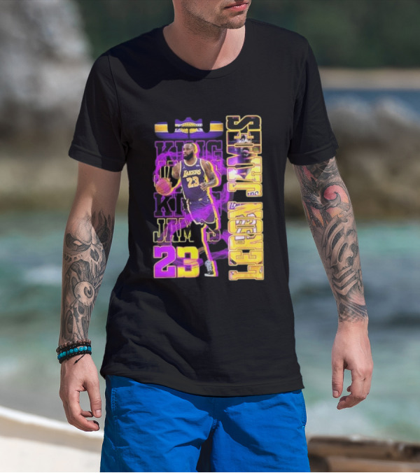 King LeBron James No. 23 Los Angeles Lakers True King Fan T-Shirt