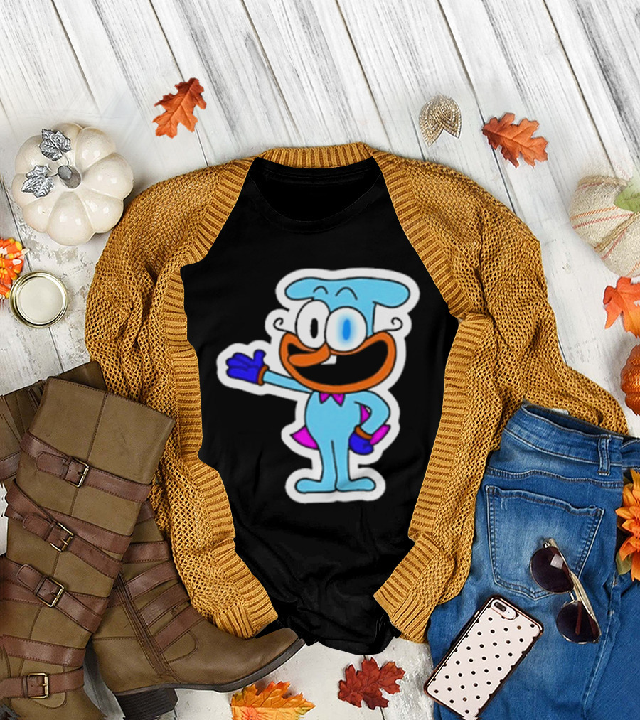 Robby1iscool The Doise Blue Cartoon Character with Orange Mouth and Purple Cape T-Shirt