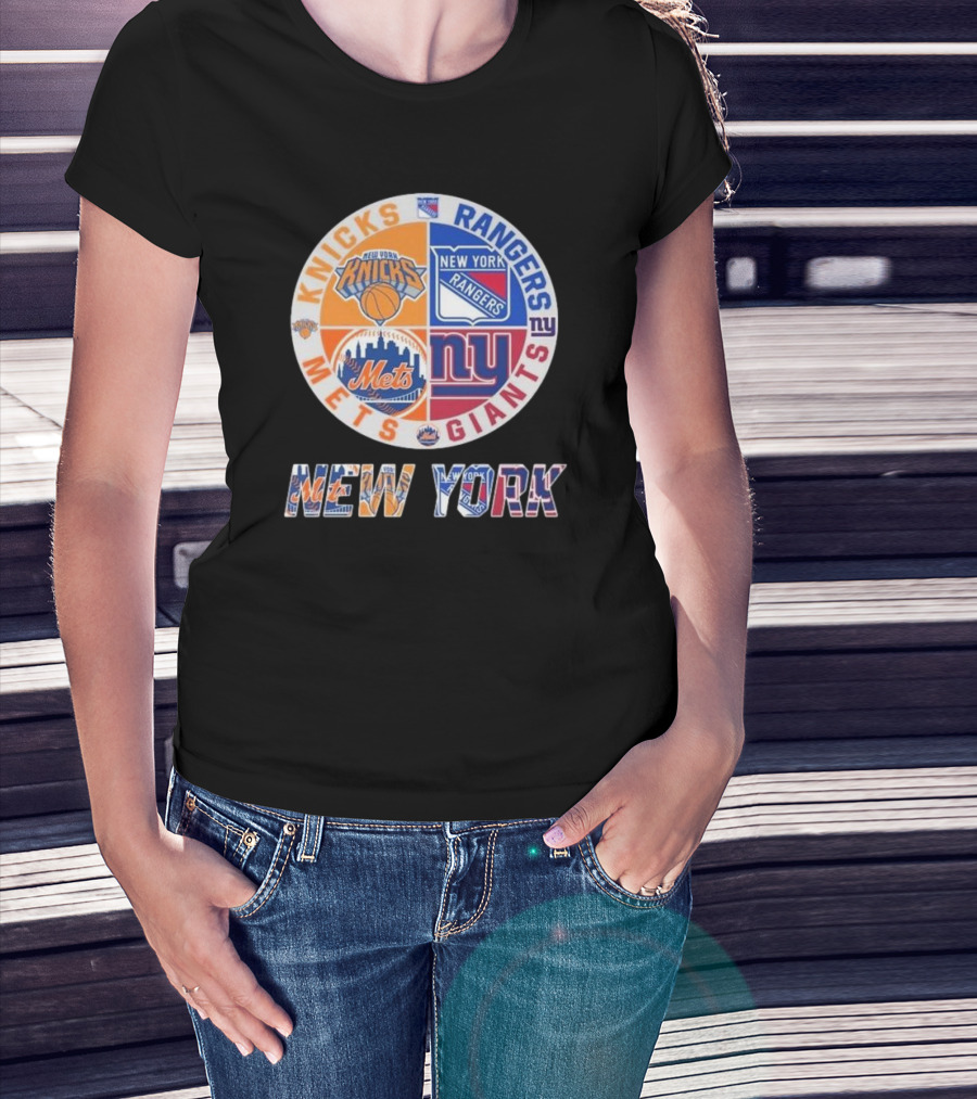 Knicks Rangers Mets Giants New York Proud Fan T-Shirt