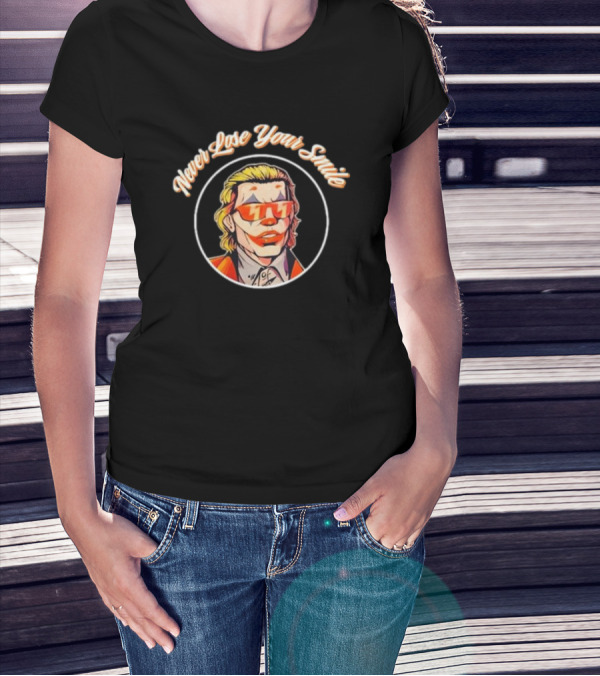 Never Lose Your Smile Retro Sunglasses Character T-Shirt
