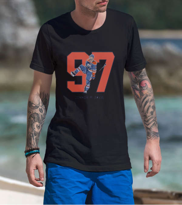 Connor McDavid 97 Edmonton Oilers Hockey Player T-Shirt
