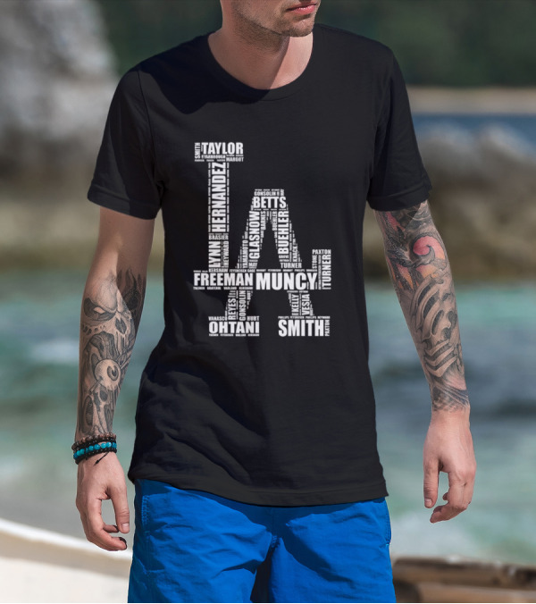 Los Angeles Dodgers LA Player Names Hernandez Betts Muncy Ohtani Smith T-Shirt