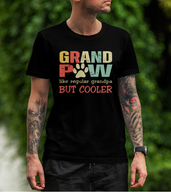 Grandpaw Like Regular Grandpa But Cooler Paw Print Father's Day T-Shirt