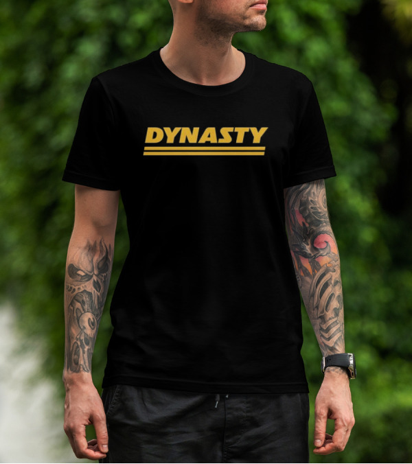 Dynasty Kansas City Parody Text In Yellow With Double Lines T-Shirt