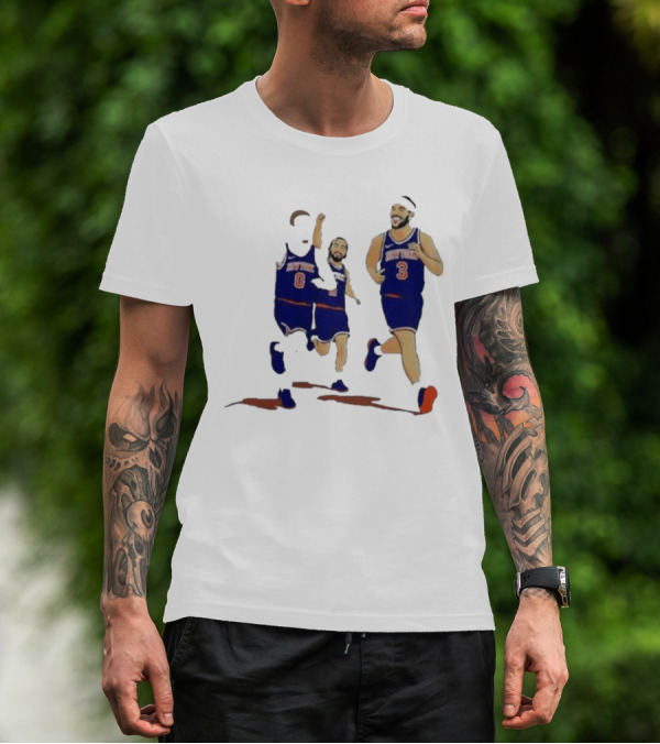 New York Knicks Donte DiVincenzo Jalen Brunson Josh Hart Villanova Basketball Team Players T-Shirt