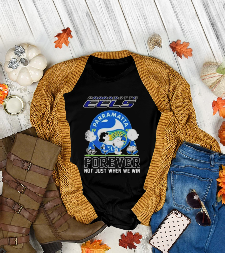 Parramatta Eels Peanuts Characters Walking Forever Not Just When We Win T-Shirt
