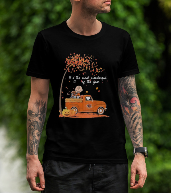 Charlie Brown Snoopy Chicago Bears Wonderful Time Of The Year T-Shirt