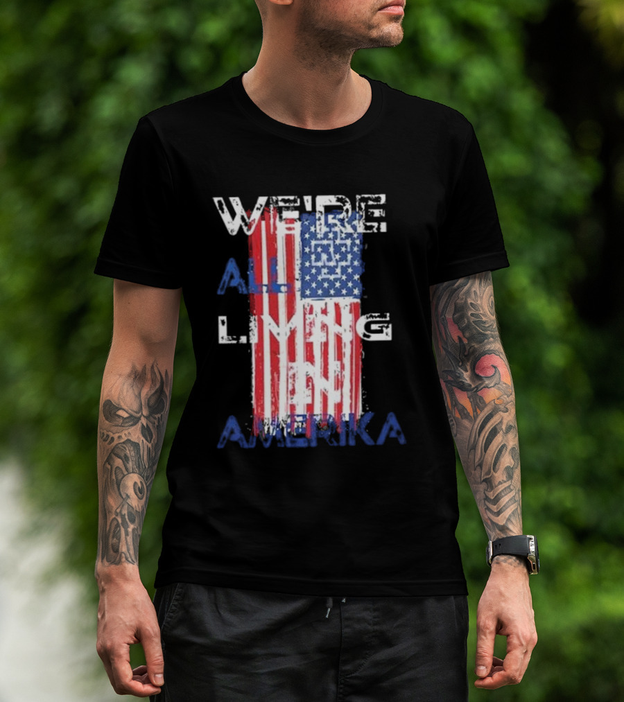 Rammstein Band We’re All Living In Amerika American Flag T-Shirt