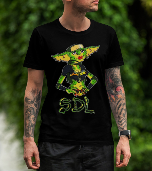 Steph De Lander SDL Gremlin Character In Punk T-Shirt