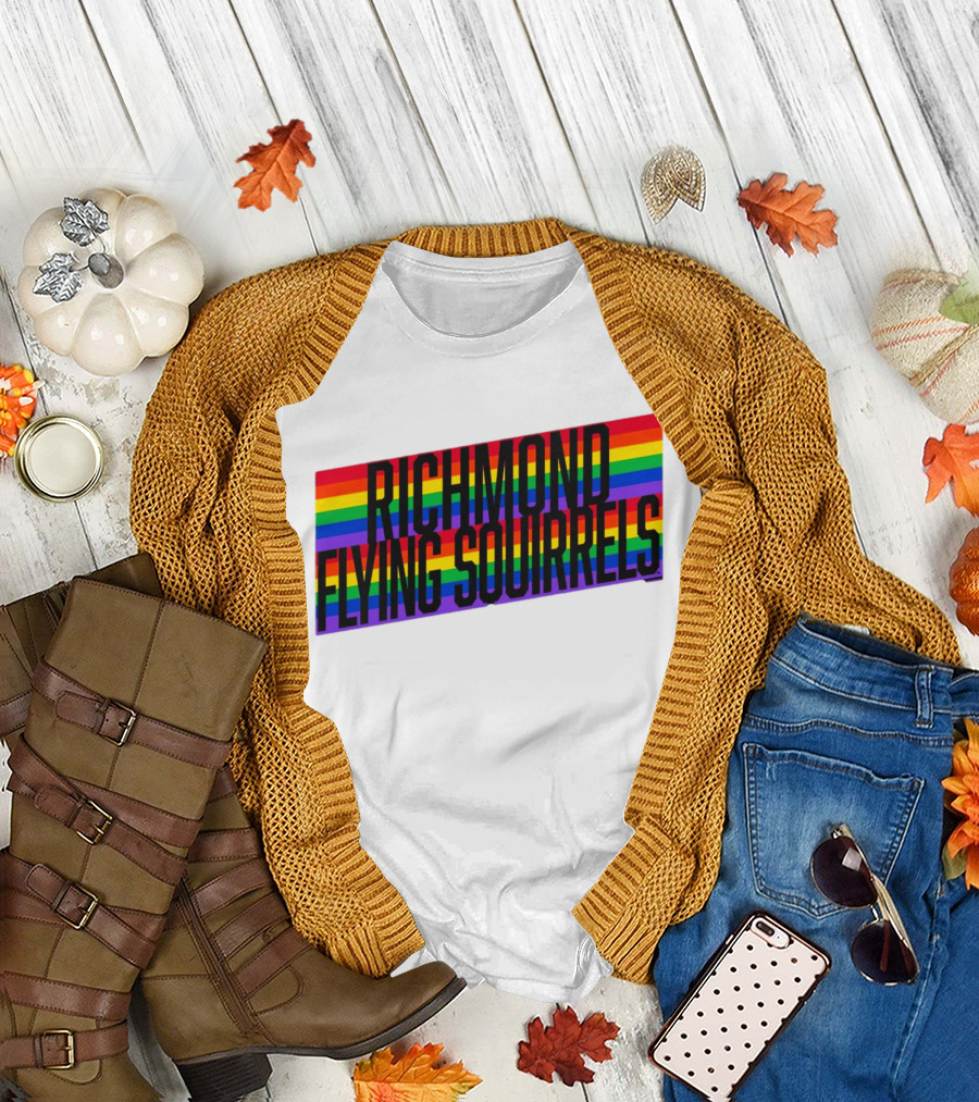 Richmond Flying Squirrels Pride Rainbow Stow T-Shirt