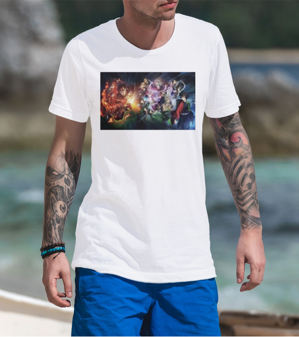 Demon Slayer Kimetsu No Yaiba Epic Hashira Training Battle Scene T-Shirt