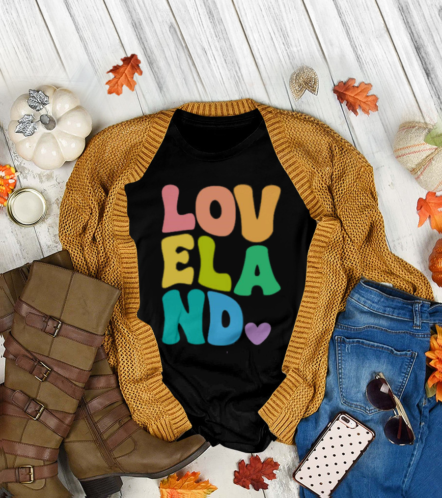 Loveland Rainbow Letters with Heart T-Shirt