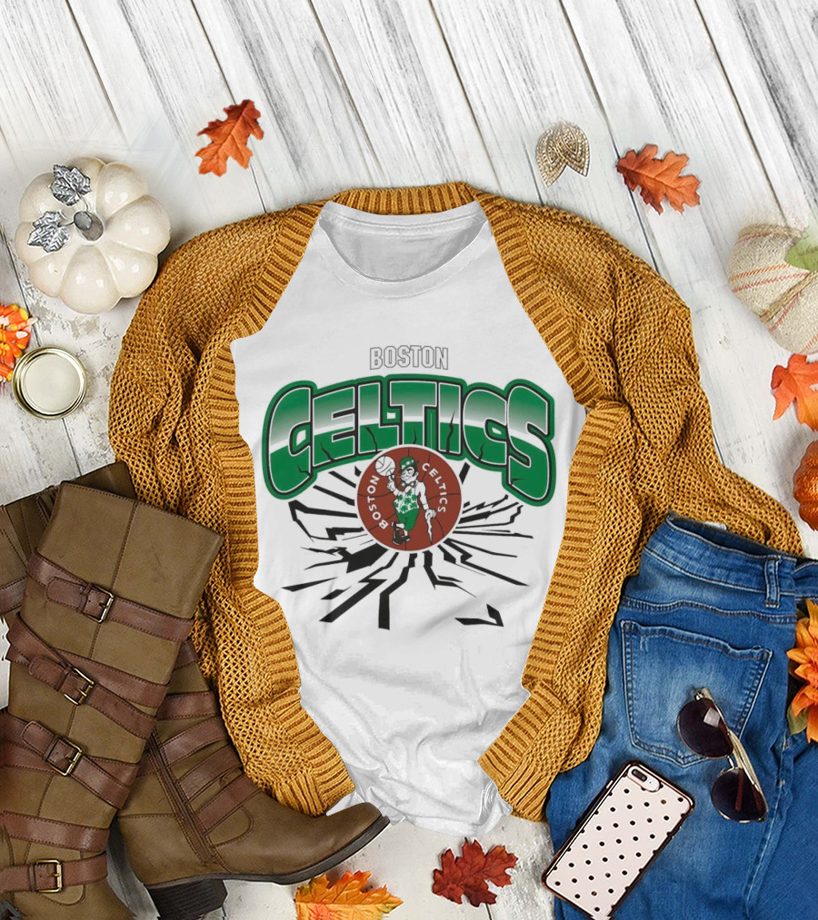 Boston Celtics Basketball NBA Power Earthquake T-Shirt