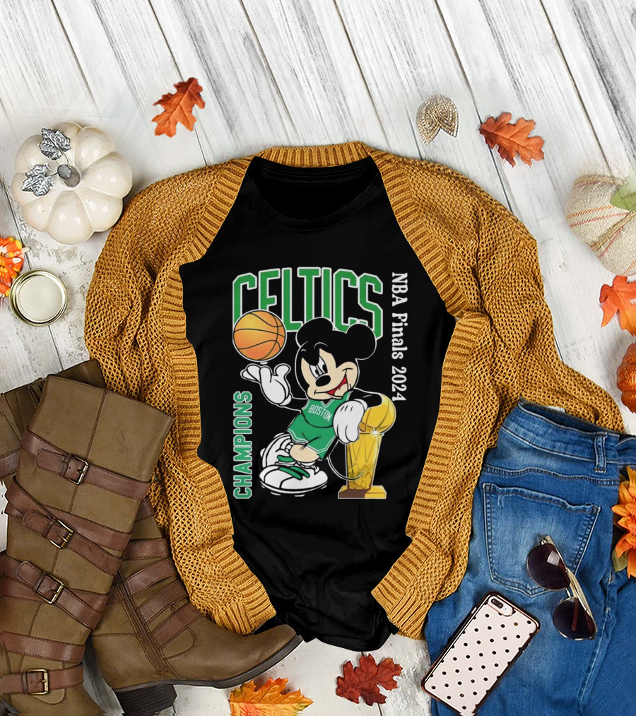 Celtics NBA Finals 2024 Champions Boston Mickey Mouse Disney Basketball T-Shirt