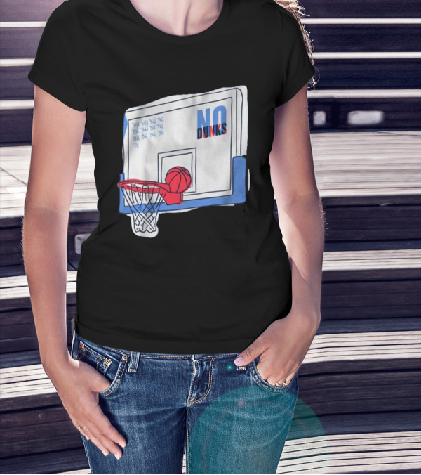 No Dunks Basketball Backboard With Tally Marks And Ball Wedgie T-Shirt