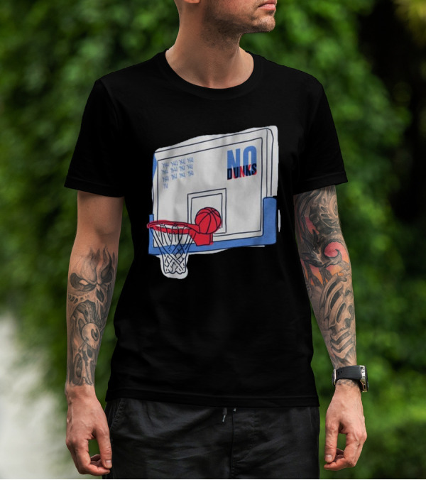 No Dunks Basketball Backboard With Tally Marks And Ball Wedgie T-Shirt