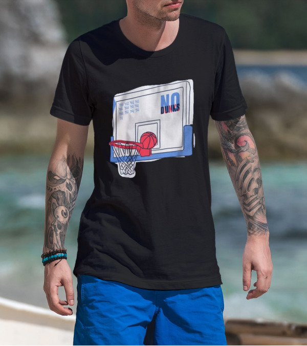 No Dunks Basketball Backboard With Tally Marks And Ball Wedgie T-Shirt