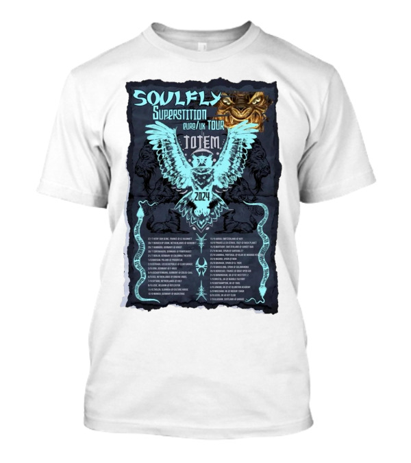 Soulfly Superstition Euro UK Tour Totem T-Shirt
