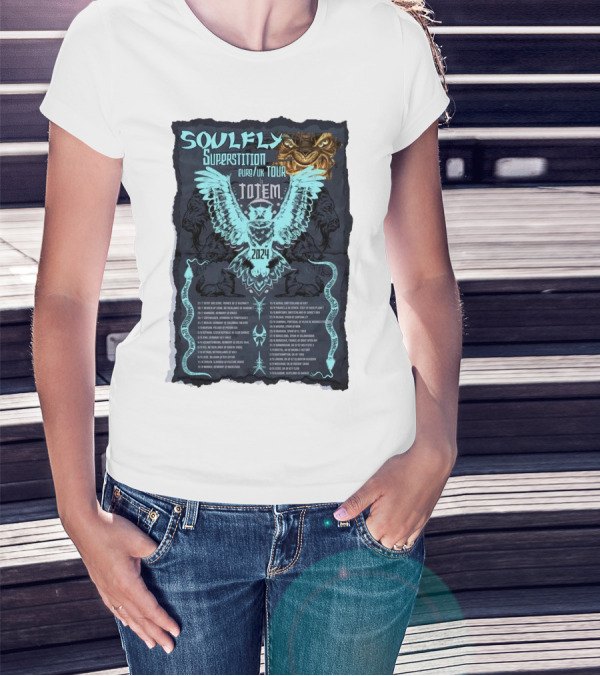 Soulfly Superstition Euro UK Tour Totem T-Shirt