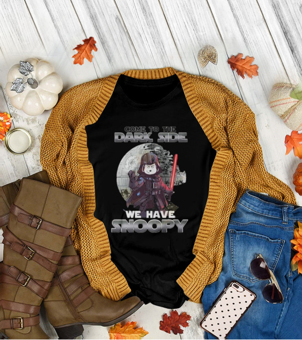 Come To The Dark Side We Have Snoopy Star Wars Death Star Darth Vader Peanuts Crossover T-Shirt