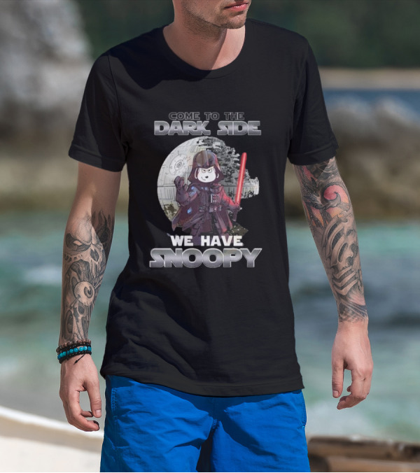 Come To The Dark Side We Have Snoopy Star Wars Death Star Darth Vader Peanuts Crossover T-Shirt