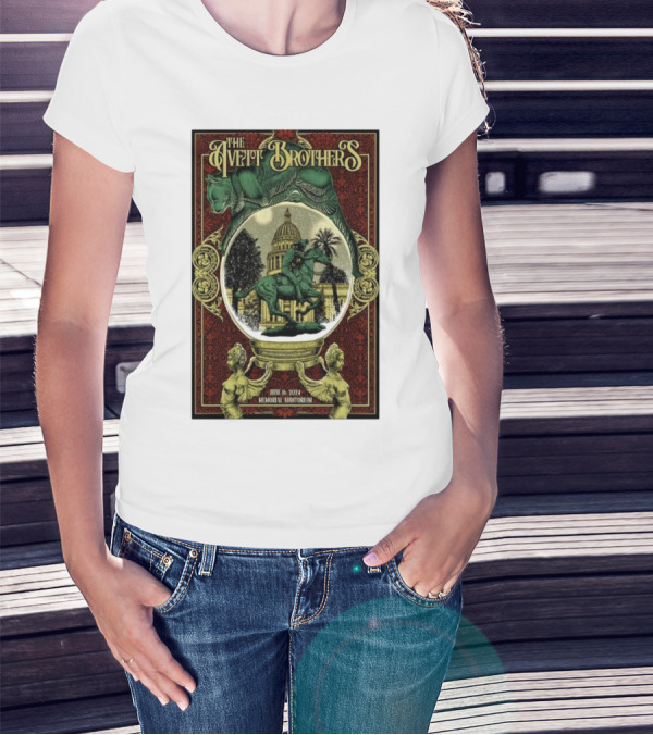 The Avett Brothers June 16 2024 Memorial Auditorium Sacramento Ca Statue Capitol T-Shirt