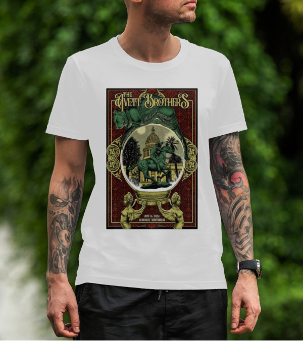 The Avett Brothers June 16 2024 Memorial Auditorium Sacramento Ca Statue Capitol T-Shirt