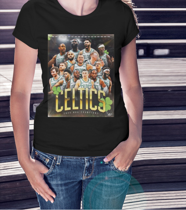 Celtics 2024 NBA Champions Banner 18 T-Shirt