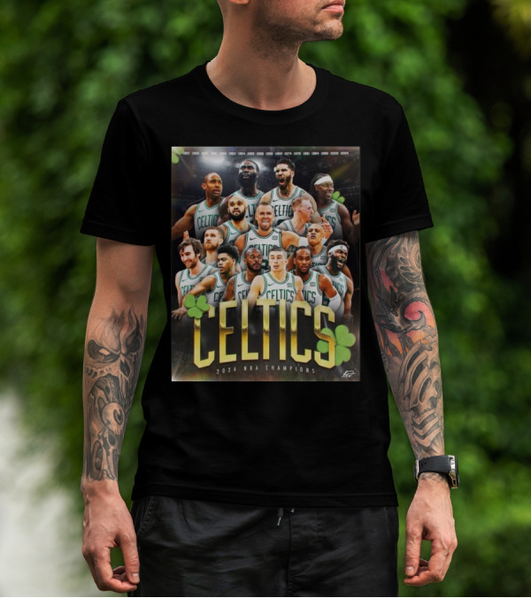 Celtics 2024 NBA Champions Banner 18 T-Shirt