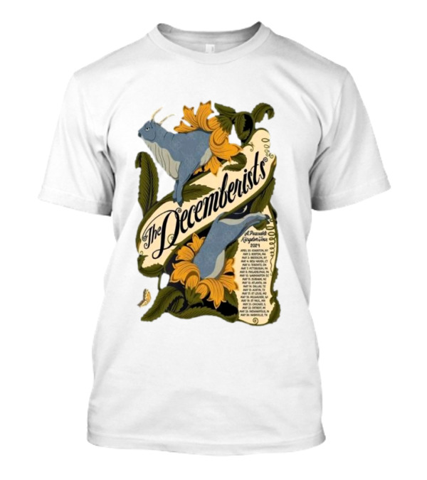 The Decemberists A Peaceable Kingdom Tour May 2024 Goat Flower Motif T-Shirt