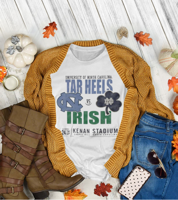 University Of North Carolina Tar Heels Vs Irish 24th Sep Kenan Stadium Chapel Hill T-Shirt