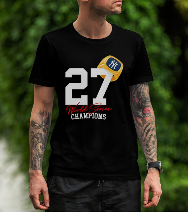World Series Champions 27 New York Yankees Ring T-Shirt