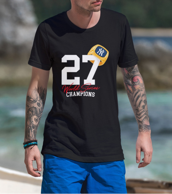 World Series Champions 27 New York Yankees Ring T-Shirt