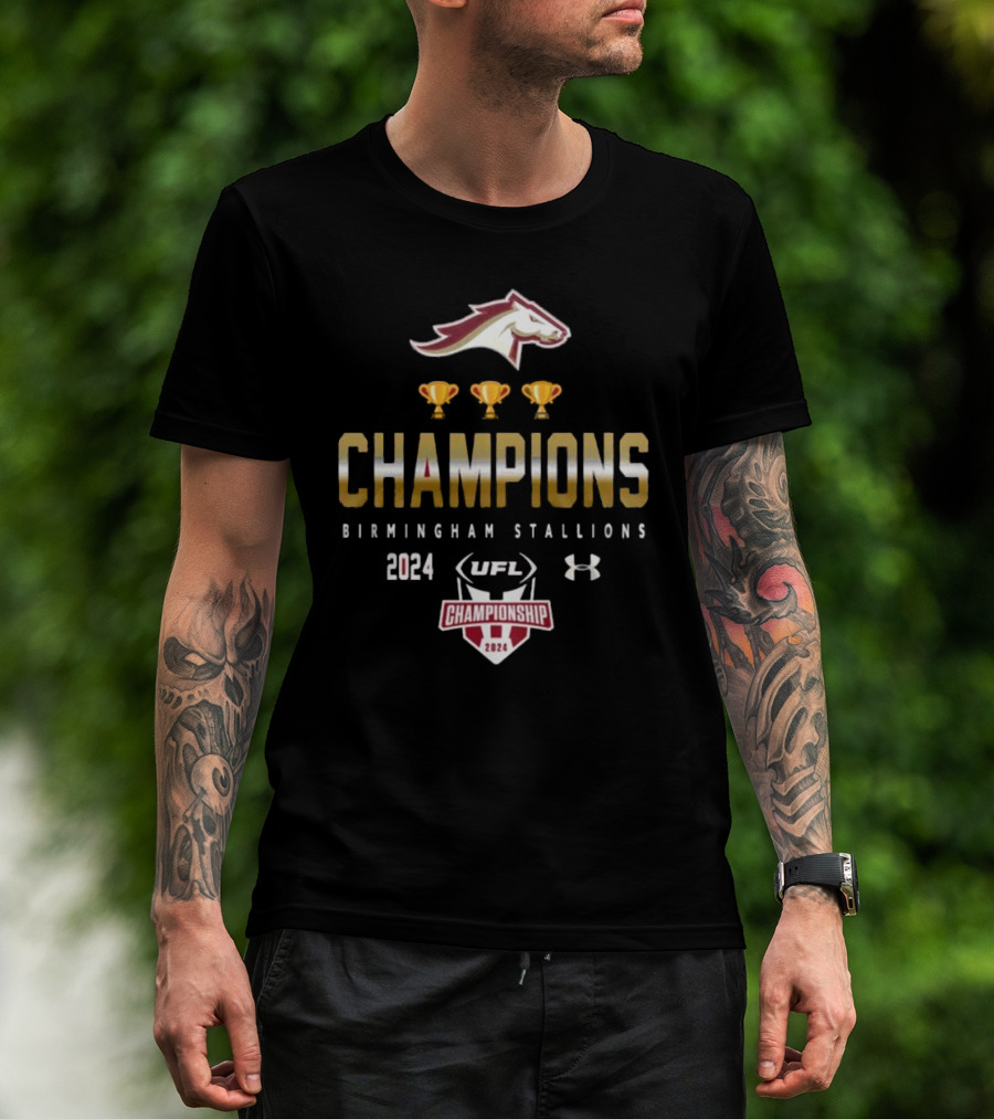 Birmingham Stallions 2024 UFL Championship Champions B2b2b Champion Stallions T-Shirt