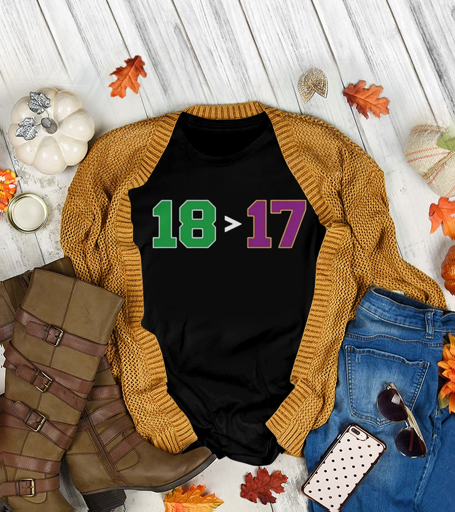 Boston 18 Greater Than Los Angeles 17 Banners T-Shirt