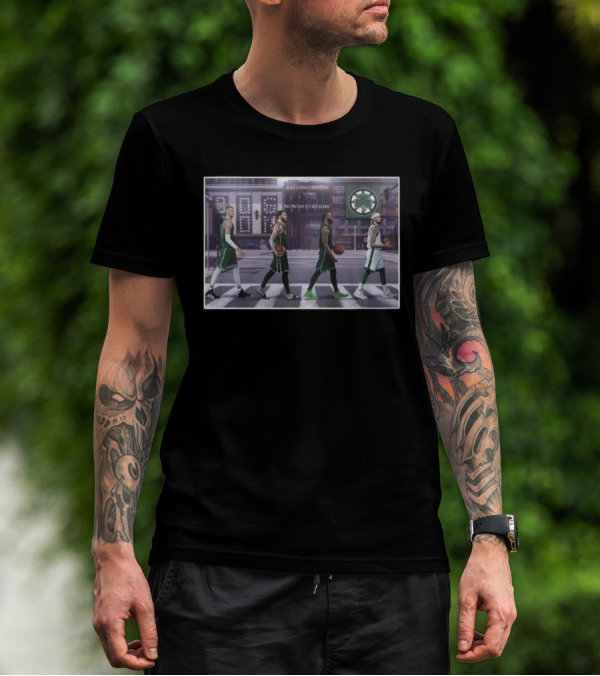 Boston Celtics Players Walking The Green Line North Station Boston Sports T-Shirt