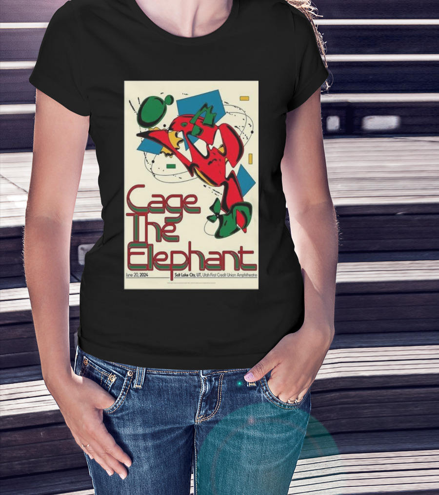 Cage The Elephant Salt Lake City Utah First Credit Union Amphitheatre June 20 T-Shirt
